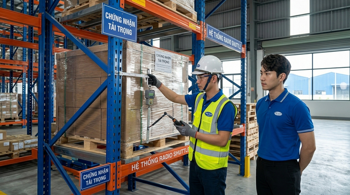 Kiểm tra an toàn và chứng nhận tải trọng cho kệ Radio Shuttle Bắc Ninh