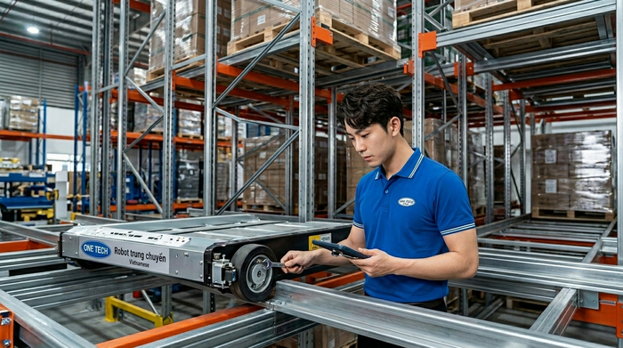 Bảo trì ray và xe shuttle trong hệ thống kệ Radio Shuttle Bắc Ninh