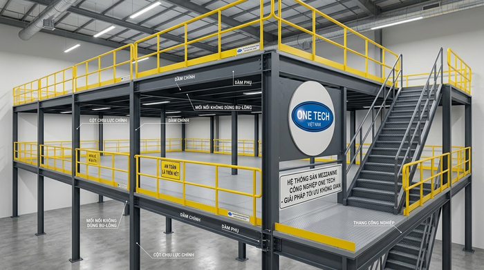 Cấu tạo hệ thống kệ sàn mezzanine công nghiệp