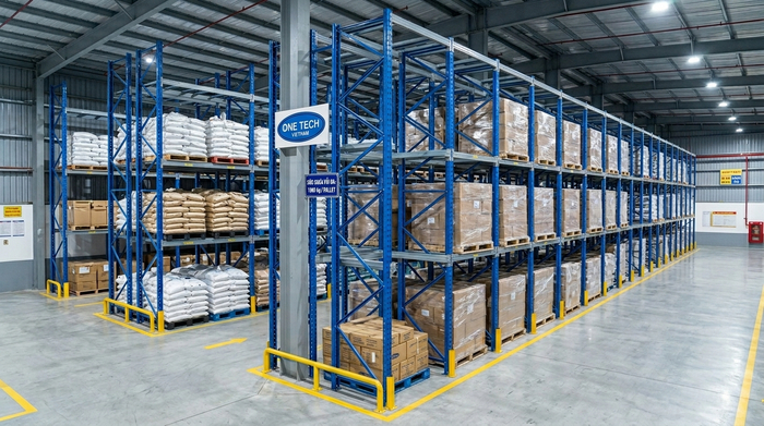 Mẫu kệ drive in cho kho thành phẩm và nguyên vật liệu