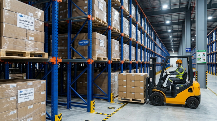 Kệ drive in lưu trữ pallet số lượng lớn theo từng dãy sâu