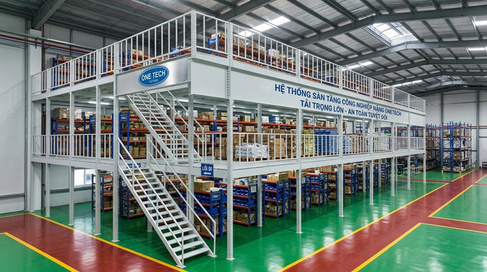 Kệ sàn mezzanine Bắc Ninh trong kho công nghiệp cao tầng