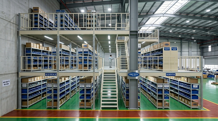 Kệ sàn mezzanine cho kho linh kiện điện tử tại Bắc Ninh