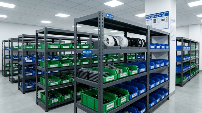 Kệ thép công nghiệp chống tĩnh điện Bắc Ninh cho kho linh kiện