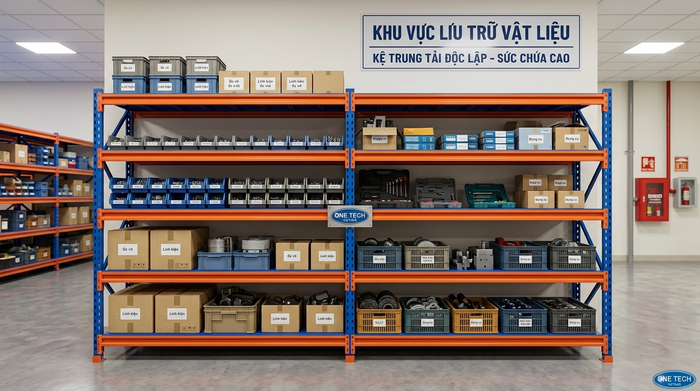 Kệ trung tải độc lập tại Bắc Ninh cho kho vật tư nhỏ