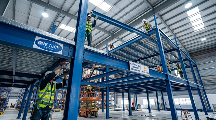 Quy trình lắp đặt kệ mezzanine nhanh tại Bắc Ninh