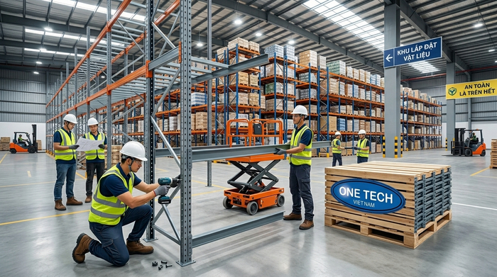 Lắp đặt kệ pallet tại khu công nghiệp Bắc Ninh đúng tiến độ