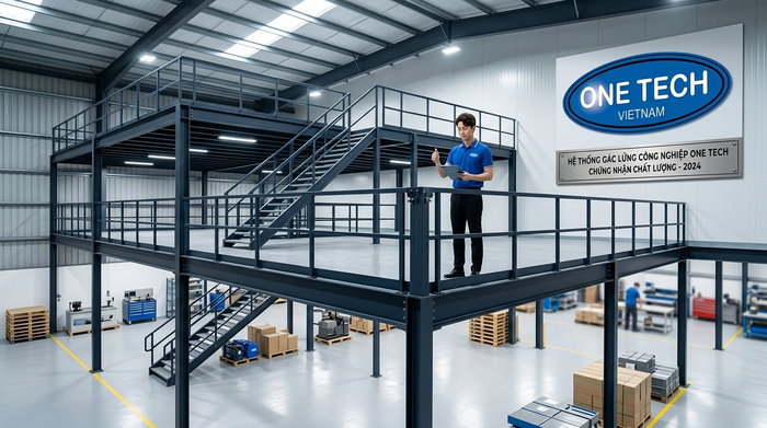 Lắp đặt cột dầm kệ sàn mezzanine tại kho