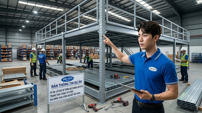 Báo giá kệ sàn mezzanine Bắc Ninh theo mặt bằng thực tế