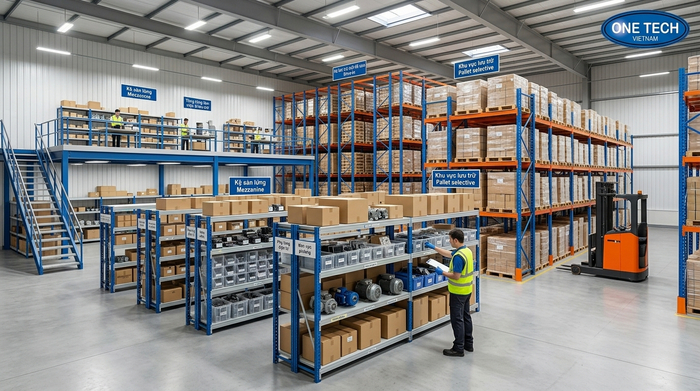So sánh kệ trung tải kệ selective kệ drive-in và mezzanine tại Bắc Ninh