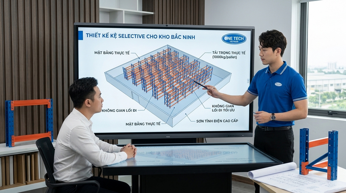 Báo giá Kệ Selective Bắc Ninh theo mặt bằng và tải trọng thực tế