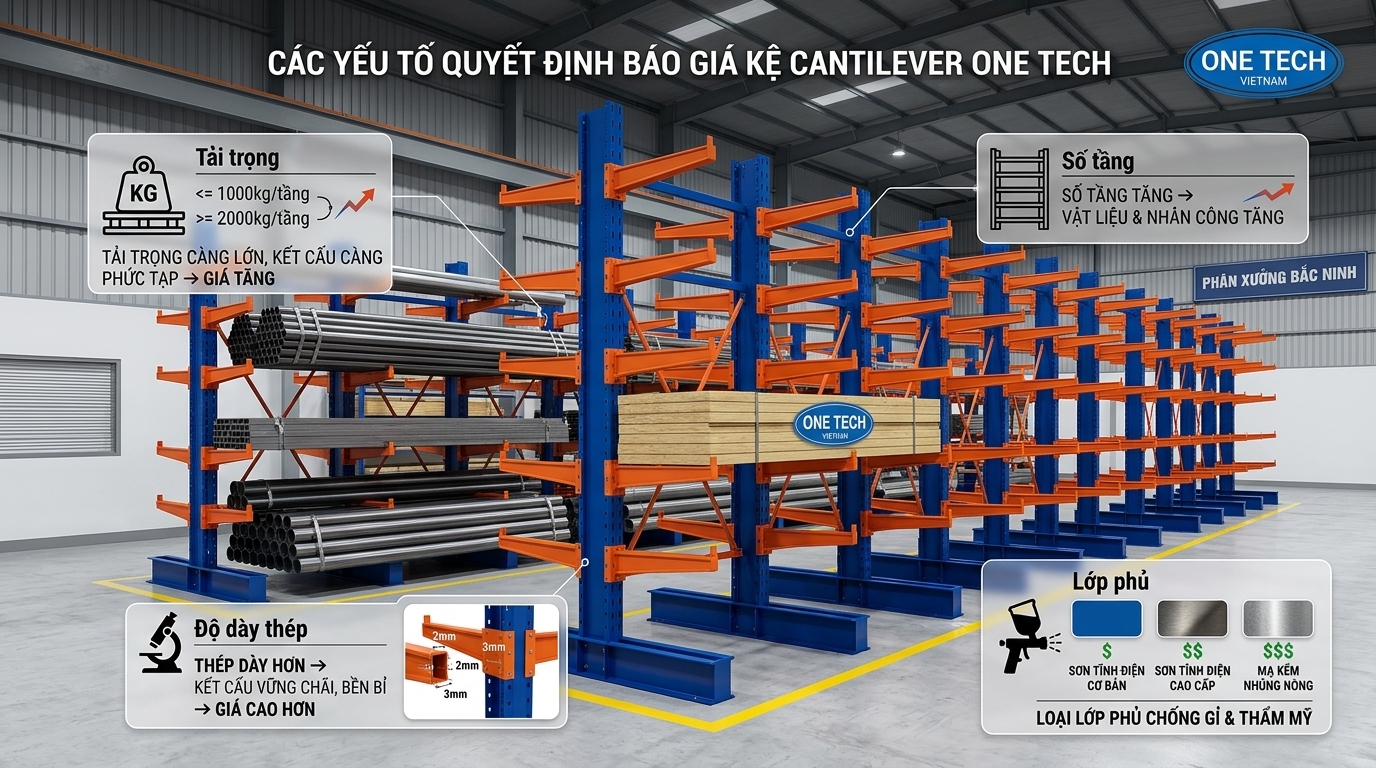 Báo giá kệ tay đỡ Bắc Ninh theo thông số kho và tải trọng