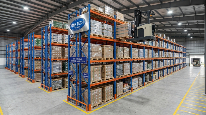Cấu tạo tổng thể Kệ Double Deep Bắc Ninh cho kho pallet công nghiệp
