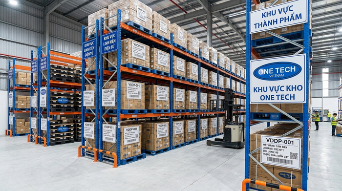 Phân khu hàng hóa trên Kệ Double Deep Bắc Ninh theo lô và mã pallet