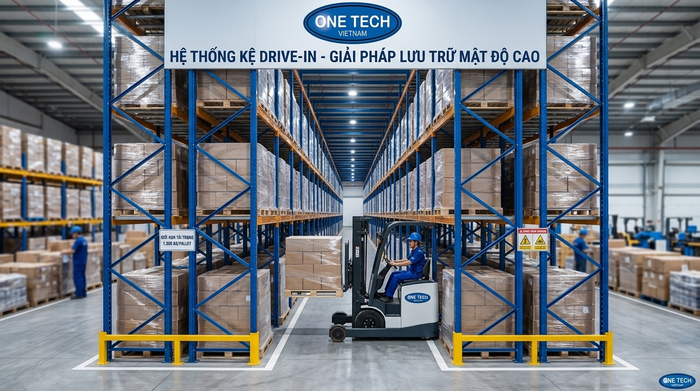 Kệ Drive In tăng mật độ lưu trữ cho kho trung chuyển hàng đồng nhất
