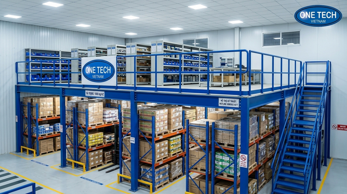 Kệ mezzanine công nghiệp tối ưu không gian Hệ thống kệ mezzanine công nghiệp tăng diện tích lưu trữ