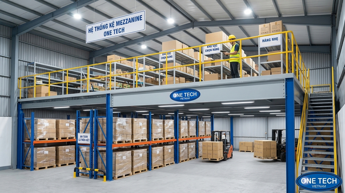 Kệ sàn Mezzanine tối ưu diện tích kho trung chuyển tại Bắc Ninh