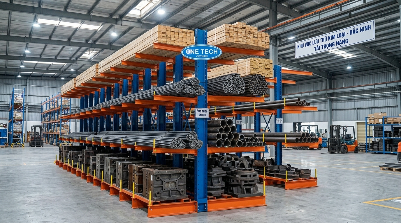 Kệ tay đỡ tải trọng nặng dùng trong nhà máy tại Bắc Ninh