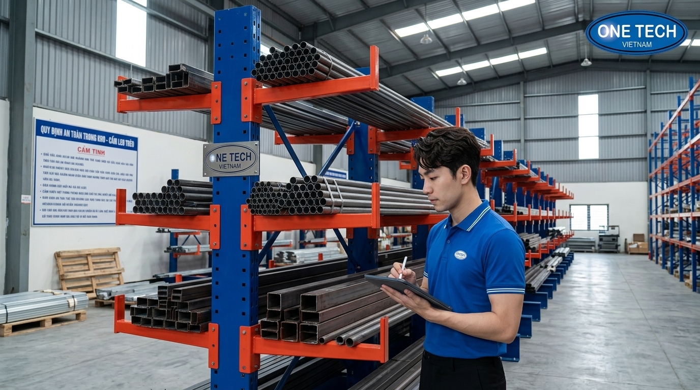Khảo sát lắp đặt kệ tay đỡ tại kho hàng Bắc Ninh