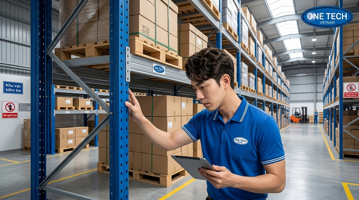 Kiểm tra an toàn kệ Narrow Aisle Bắc Ninh Kỹ thuật viên kiểm tra an toàn hệ kệ Narrow Aisle sau lắp đặt