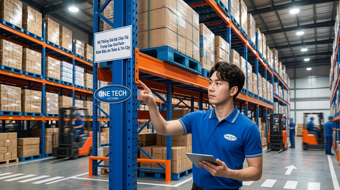 Kiểm tra tải trọng kệ kho trung chuyển trước khi bàn giao