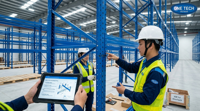 Lắp đặt kệ kho trung chuyển tại Bắc Ninh theo bản vẽ kỹ thuật