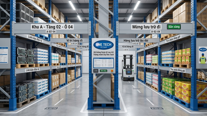 Mã hóa vị trí lưu trữ trên kệ kho thông minh Mã vị trí trên kệ kho hàng thông minh