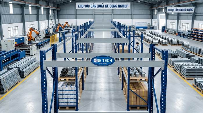 Nhà máy sản xuất kệ sắt v lỗ OneTech