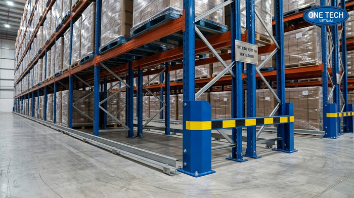 Phụ kiện an toàn cho kệ VNA Bắc Ninh Phụ kiện bảo vệ chân cột và ray dẫn hướng cho kệ VNA
