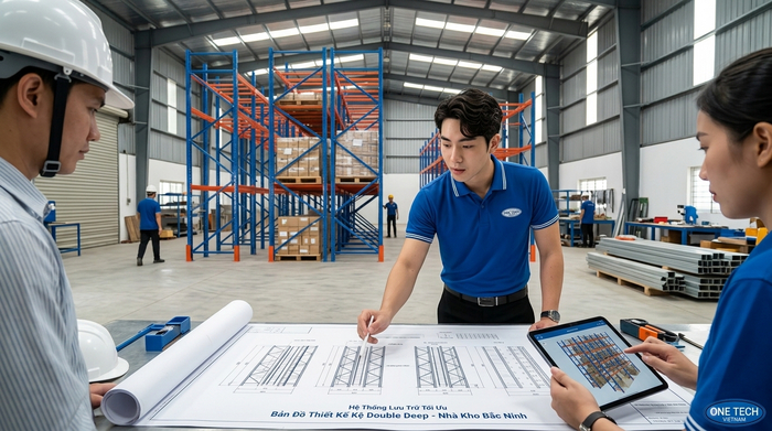 Quy trình khảo sát thiết kế lắp đặt Kệ Double Deep Bắc Ninh cho kho công nghiệp