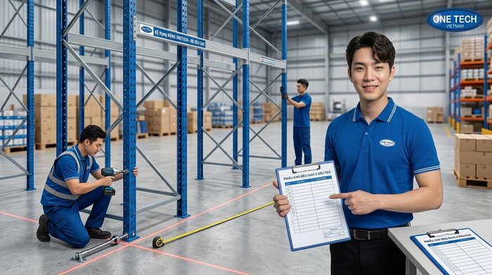 Lắp đặt và bàn giao kệ sắt công nghiệp Quy trình lắp đặt kệ sắt công nghiệp tải nặng chuẩn xác