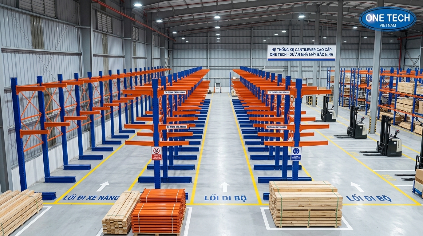Thiết kế kệ tay đỡ theo mặt bằng kho hàng tại Bắc Ninh