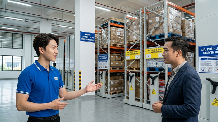 Tư vấn lựa chọn kệ kho di động Bắc Ninh theo nhu cầu doanh nghiệp