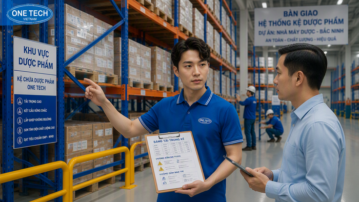 Bàn giao kệ kho dược phẩm Bắc Ninh Bàn giao hệ thống kệ kho dược phẩm sau lắp đặt tại Bắc Ninh