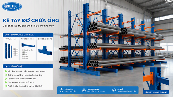 Báo giá kệ để ống thép Bắc Ninh theo yêu cầu