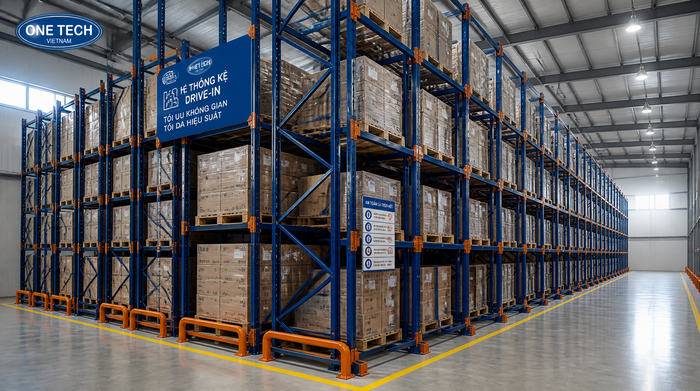 Kệ Drive In lưu trữ pallet mật độ cao tại Bắc Ninh