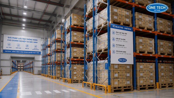 Kệ Selective tối ưu truy xuất hàng trong kho pallet Kệ Selective pallet cho kho công nghiệp Bắc Ninh