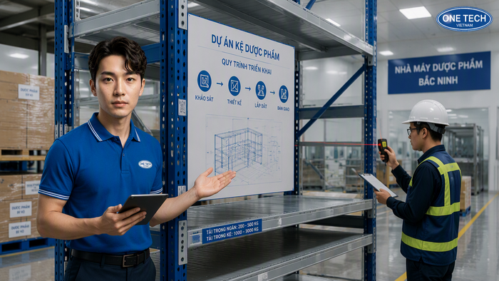 Quy trình lắp đặt kệ kho dược phẩm Bắc Ninh Quy trình khảo sát thiết kế lắp đặt kệ kho dược phẩm Bắc Ninh