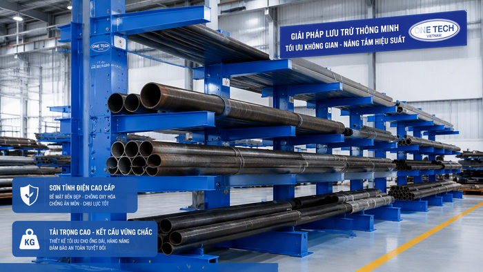 Sơn tĩnh điện kệ để ống thép Bắc Ninh