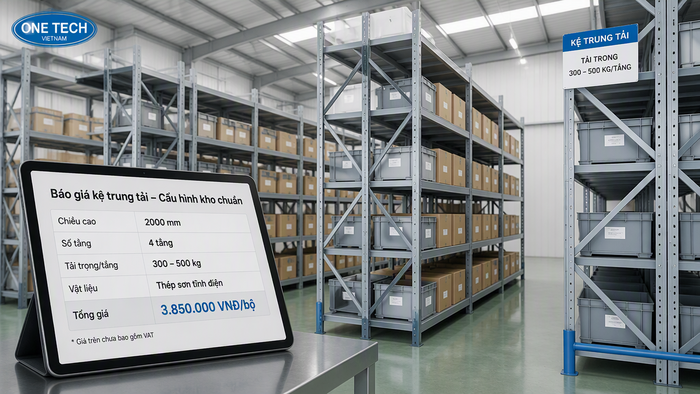 Báo giá kệ trung tải giá rẻ Bắc Ninh theo cấu hình kho
