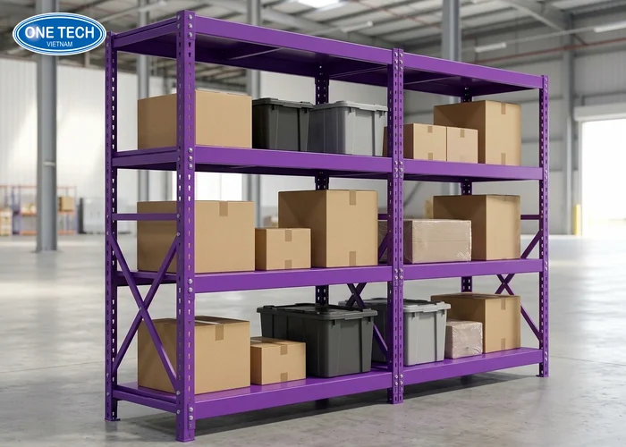 Đặc điểm nổi bật của kệ chữ V màu tím tại Bắc Ninh