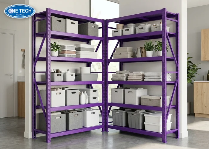 Quy trình lắp đặt kệ chữ V màu tím tại Bắc Ninh chuyên nghiệp